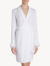 Robe in white modal stretch with Leavers lace_1