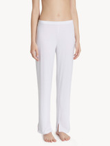 White pajama set in stretch modal jersey with Leavers lace_3