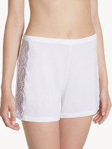 White pyjamas in stretch modal jersey with Leavers lace_3
