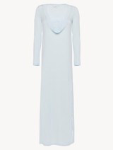 Nightgown in blue modal stretch with Leavers lace_0