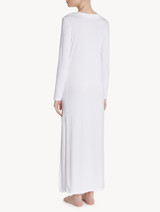 Nightgown in white modal stretch with Leavers lace_2