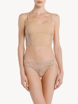 Bralette in beige Lycra with Leavers lace_1