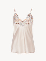Camisole in blush pink silk with embroidered tulle_0