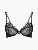 Underwired Bra in black embroidered tulle_0