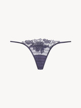 Thong in violet embroidered tulle_0