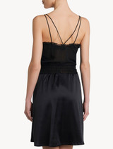 Nightgown in black silk satin and embroidered tulle_2