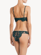 Brazilian brief in dark green Leavers lace_2