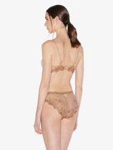 Bandeau Bra in beige Lycra with embroidered tulle_2