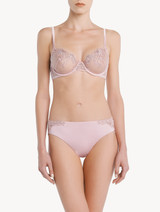 Underwired Bra in pink Lycra with embroidered tulle_1