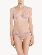 Brazilian Brief in pink Lycra with embroidered tulle_1