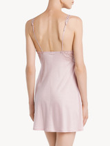 Slip Dress in pink modal with embroidered tulle_2