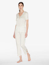 Trousers in off-white modal with embroidered tulle_3