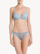 Push-up Bra in light-blue Lycra with Leavers lace_1
