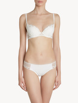 Push-up Bra in off-white Lycra with Leavers lace_1