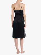 Nightgown in black silk with Leavers lace and sheer inserts_2