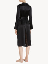Robe in black silk with Leavers lace_2