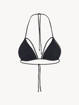 Triangle bikini top in black lycra_0