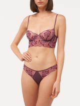 Balconette Bra in burgundy recycled Lycra_1