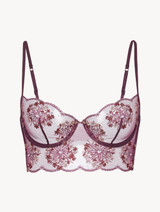 Balconette Bra in burgundy recycled Lycra_0