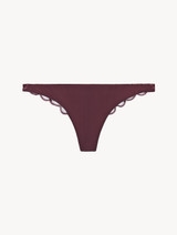 Thong in burgundy recycled Lycra_0