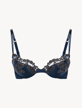 Blue push-up bra with frastaglio_0