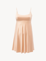 Slip Dress in beige stretch viscose_0