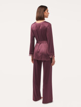Burgundy pajama set stretch viscose and tulle_2