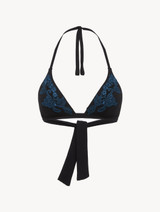 Bikini Top in black with dark blue embroidery_0