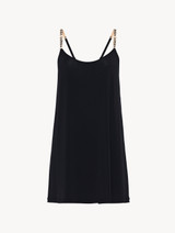 Slip Dress in black modal silk jersey_0