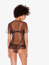 T-shirt in black stretch embroidered tulle_2