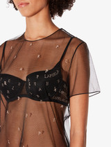 T-shirt in black stretch embroidered tulle_3