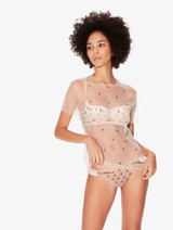 T-shirt in nude stretch embroidered tulle_1