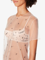 T-shirt in nude stretch embroidered tulle_3