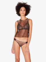 Tank top in black stretch embroidered tulle_1