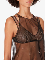 Tank top in black stretch embroidered tulle_3