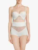 White Lycra control fit high-waist briefs with Chantilly lace_1