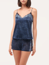 Camisole in blue silk satin with Leavers lace_1