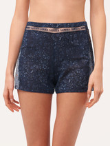 Shorts in blue silk satin with Leavers lace_1