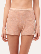 Shorts in pink silk satin with Leavers lace_1