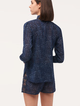Shirt in blue silk georgette with Leavers lace_2
