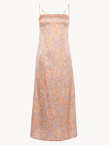 Nightdress in pink silk satin with Leavers lace_0