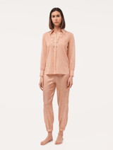 Trousers in pink silk satin_1