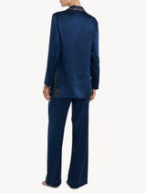 Blue silk pajama set with frastaglio_2