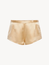 Beige silk pajama shorts_0