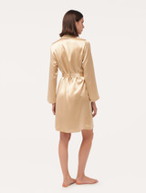 Silk short robe in beige_2