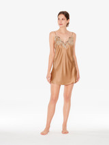 Bronze silk satin slip with frastaglio_1