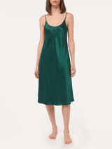 Silk midi nightdress in emerald - ONLINE EXCLUSIVE_1