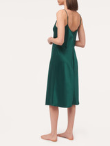 Silk midi nightdress in emerald - ONLINE EXCLUSIVE_2