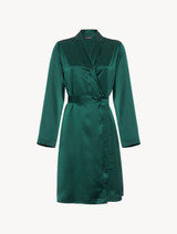 Silk short robe in emerald - ONLINE EXCLUSIVE_0