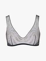 Bralette in black stretch embroidered tulle_0